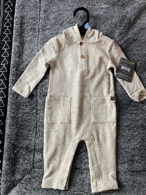 Gerber Cream Waffle Knit Hooded One-Piece